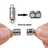 Column 304 Stainless Steel Magnetic Clasps with Loops X-STAS-I028-3
