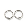 304 Stainless Steel Clear Cubic Zirconia Rhombus Hoop Nose Rings AJEW-D306-12P-1