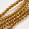 Electroplate Non-magnetic Synthetic Hematite Beads Strands G-J169B-4mm-04-1