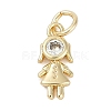 Rack Plating Brass Micro Pave Cubic Zirconia Pendant KK-H509-41G-02-1