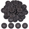 40Pcs Wood Buttons BUTT-OC0001-53B-1