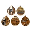 Natural Tiger Eye Pendants G-E526-01H-4