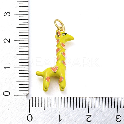 Giraffe Rack Plating Brass Enamel Pendants X-KK-Q804-15G-1