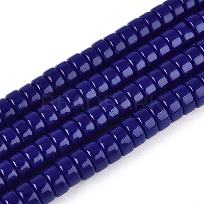 Opaque Solid Color Glass Beads Strands X-GLAA-N026-3x6mm-09-1