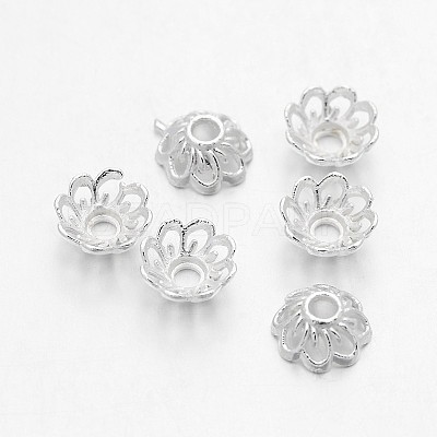 Tibetan Style Fancy Bead Caps TIBEB-E017-S-1