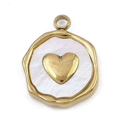 Natural White Shell Pendants STAS-D385-01C-G-1