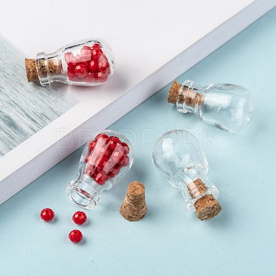 Oval Glass Bottle for Bead Containers AJEW-R045-09-1