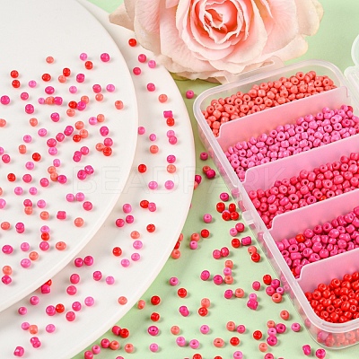 1900Pcs 5 Colors Baking Paint Glass Seed Beads SEED-YW0001-76A-1