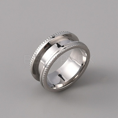 201 Stainless Steel Grooved Finger Ring Settings STAS-WH0027-26A-P-1