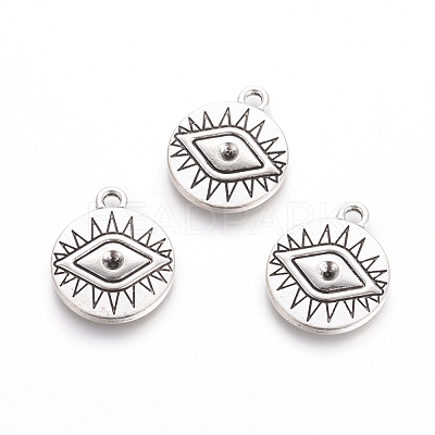 Rack Plating Tibetan Style Alloy Pendant Rhinestone Settings TIBEP-L005-08AS-1