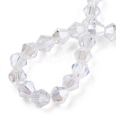 Transparent Electroplate Glass Beads Strands LS-EGLA-TACDZ0005-6mm-03B-1