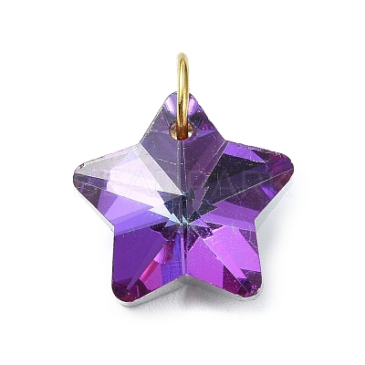 Electroplated Glass Charms PALLOY-JF03060-1
