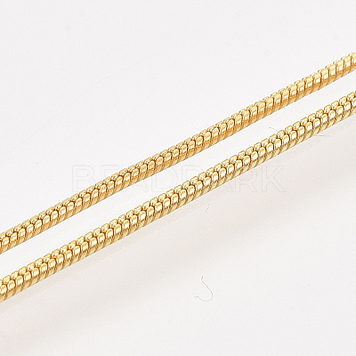 Brass Round Snake Chain Necklace Making X-MAK-T006-11A-G-1
