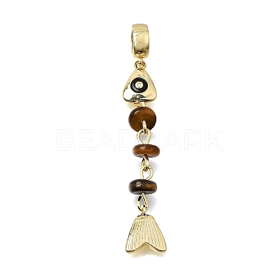 Brass Pave Cubic Zirconia Clear Cubic Zirconia & Gemstone & Enamel European Dangle Charms GG-CBA3401-01G-A-1
