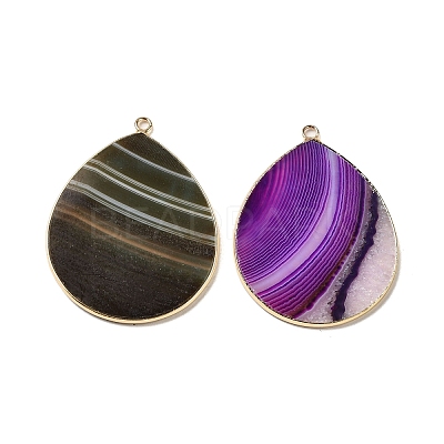 Natural Agate Pendants G-E526-01-M-1