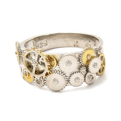 Geometry with Gear Finger Ring for Men Women RJEW-O047-04ASG-1