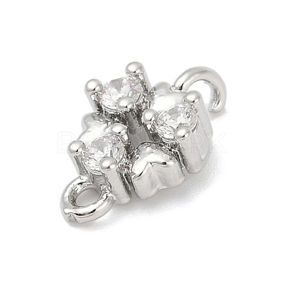 Brass Micro Pave Clear Cubic Zirconia Connector Charms LS-KK-Z094-08P-01-1