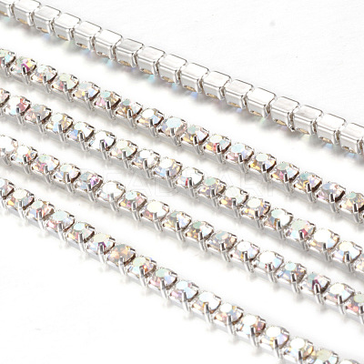 Brass Rhinestone Strass Chains CHC-T001-SS8-02S-1