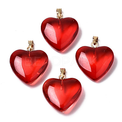 Transparent Spray Painted Glass Pendants GLAA-N035-016-F01-A-1
