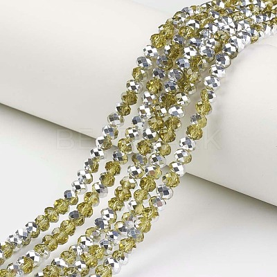 Electroplate Transparent Glass Beads Strands EGLA-A034-T3mm-M04-1