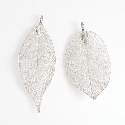 Electroplated Natural Leaf Big Pendants IFIN-Q119-01K-1