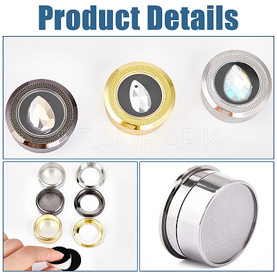 3Pcs 3 Colors Alloy Steel Loose Diamond Boxes CON-GF0001-16-1