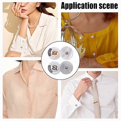 30Pcs 2 Colors 1-Hole Alloy Shell Shank Buttons BUTT-NB0002-09B-1