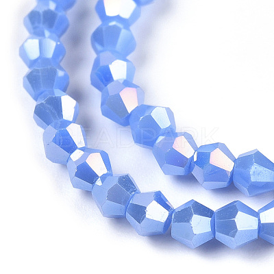 Opaque Solid Color Electroplate Glass Beads Strands LS-EGLA-A039-P2mm-B19-1