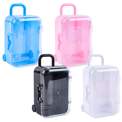 4Pcs 4 Colors Luggage Cases Plastic Candy Gift Storage Boxes CON-CN0001-10-1