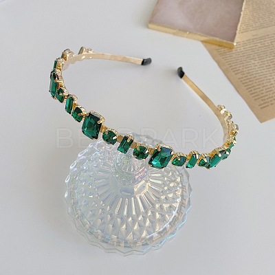 Glass Rhinestone Hair Bands OHAR-PW0007-38E-1