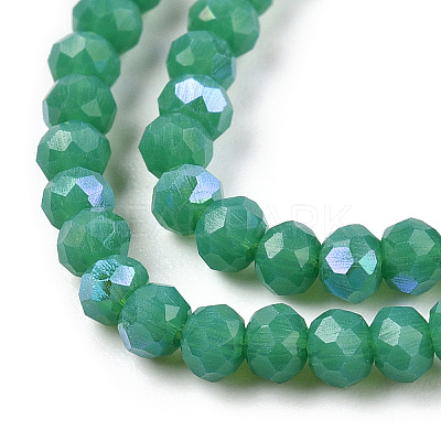 Electroplate Opaque Solid Color Glass Beads Strands EGLA-A034-P2mm-L25-1