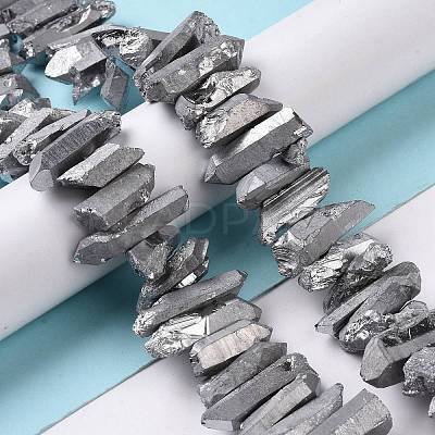 Natural Quartz Crystal Points Beads Strands G-K181-B13-1