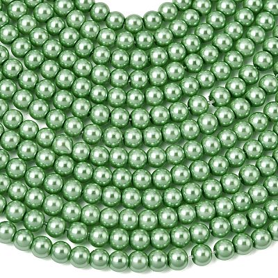 Eco-Friendly Dyed Glass Pearl Round Beads Strands HY-A002-4mm-RB008N-1