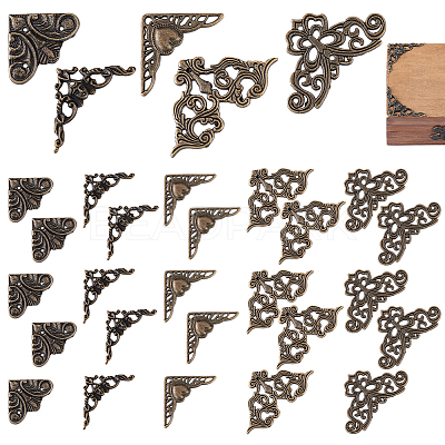30Pcs 5 Styles Alloy Cabinet Box Corner Protectors FIND-PH0023-90-1