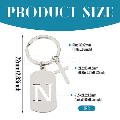 1Pc Stainless Steel Keychains KEYC-TADJ0001-08N-1