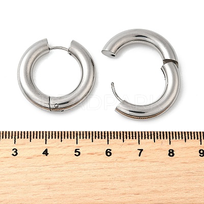 Tarnish Resistant 202 Stainless Steel Huggie Hoop Earrings EJEW-O087-08P-P-1