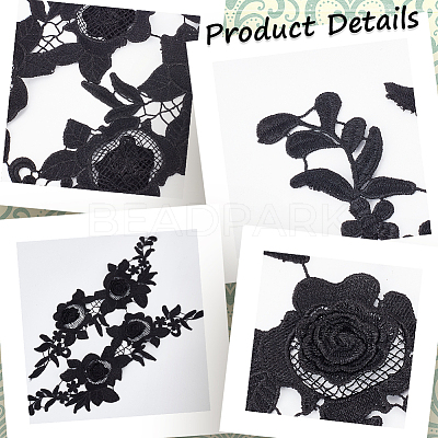 Flower Shape Computerized Embroidery Water Soluble Appliques FIND-WH0136-56-1