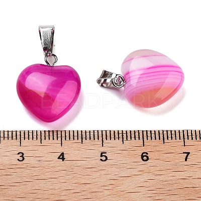 Natural Banded Agate Charms HEAR-PW0001-057-31-1