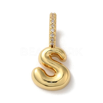 Brass Micro Pave Cubic Zirconia Pendants KK-K345-13S-G-1