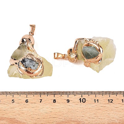 Raw Rough Natural Lemon Quartz Pendants G-T138-175C-1