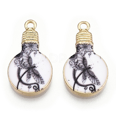 Printed Alloy Enamel Pendants ENAM-N056-178-11-1