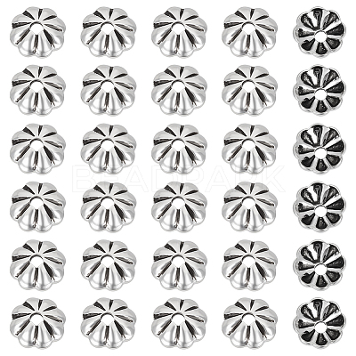 30Pcs Retro 925 Sterling Silver Bead Caps STER-BC0004-11-1