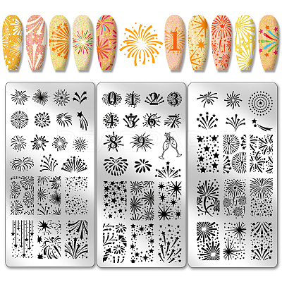Stainless Steel DIY Nail Art Templates MRMJ-WH0092-042-1