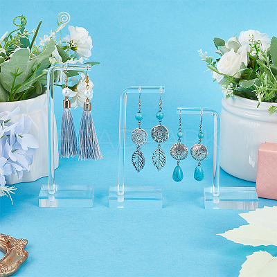 1 Set 3 Sizes Acrylic Dangle Earring Display Stands EDIS-SC0001-06-1