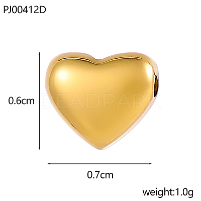 Heart 304 Stainless Steel Beads STAS-OY004-66G-1
