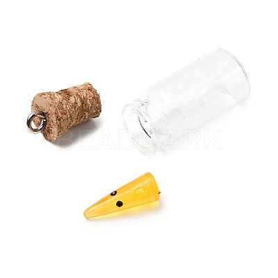 Halloween Glass Resin Wish Bottle Pendants FIND-Z103-04P-1