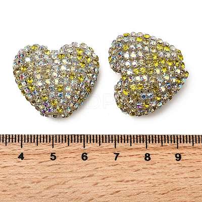 Sparkling Acrylic Heart Beads with Rhinestone Embellishment LS-OACR-NH0001-02B-05-1