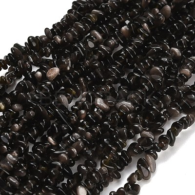 Natural Silver Sheen Obsidian Beads Strands GG-CBAE051-A03-02-1