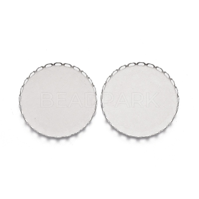 Tarnish Resistant 304 Stainless Steel Cabochon Settings STAS-P249-16B-P-1