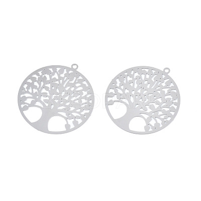 Non-Tarnish 201 Stainless Steel Filigree Pendants STAS-S118-045-1